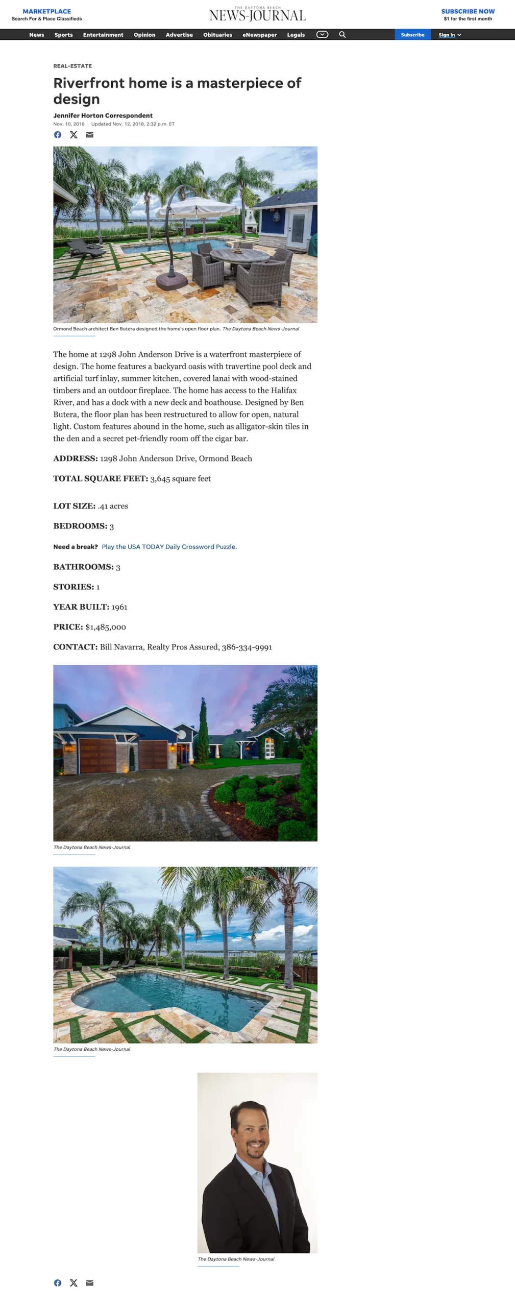 The Daytona Beach News-Journal - Riverfront home is a masterpiece of design