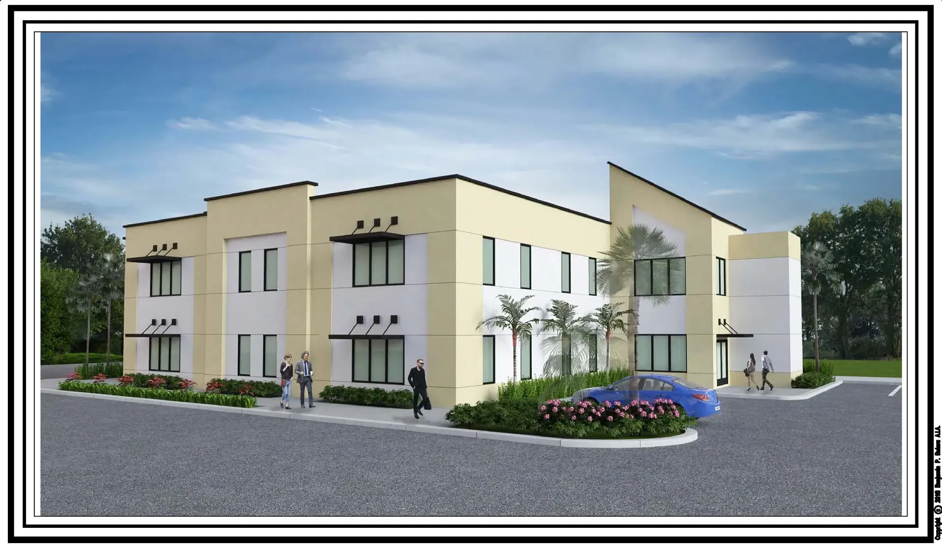 Smart office building in Lake Mary, render by Benjamin P. Butera, best commercial building architect near in Sanford.